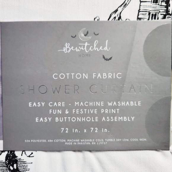 NWT Halloween Cute Spooky Print Shower Curtain Halloween Decor - Picture 3 of 4